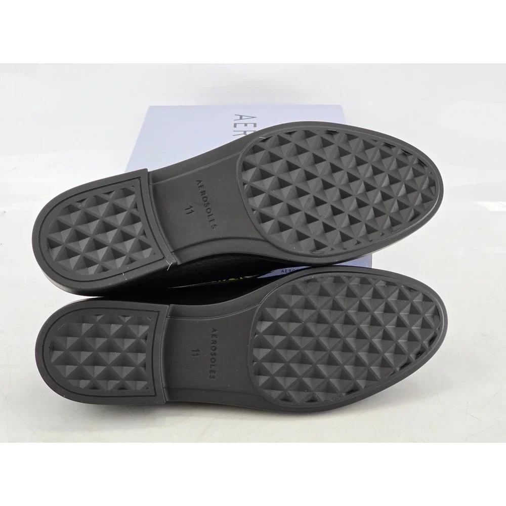 Aerosoles Poisy Fx Tumble Loafers Women 11 Black Slip On Leather Shoes - New